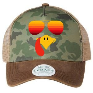 Funny Thanksgiving Turkey Face With Sunglasses Legacy Tie Dye Trucker Hat