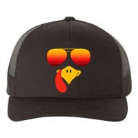 Funny Thanksgiving Turkey Face With Sunglasses Yupoong Adult 5-Panel Trucker Hat