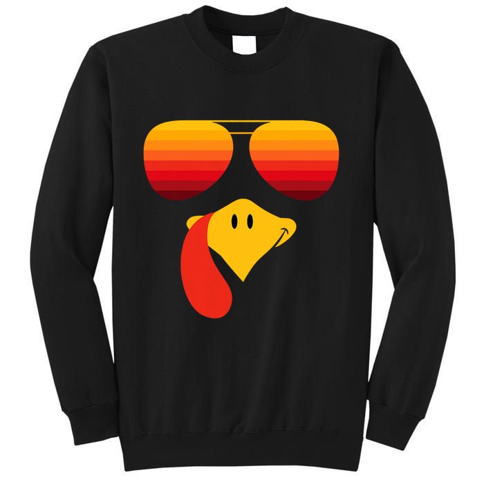 Funny Thanksgiving Turkey Face With Sunglasses Sweatshirt