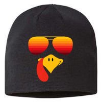 Funny Thanksgiving Turkey Face With Sunglasses Sustainable Beanie