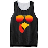 Funny Thanksgiving Turkey Face With Sunglasses Mesh Reversible Basketball Jersey Tank