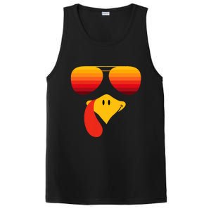 Funny Thanksgiving Turkey Face With Sunglasses PosiCharge Competitor Tank