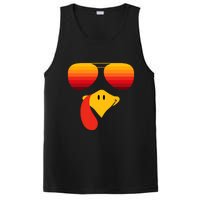 Funny Thanksgiving Turkey Face With Sunglasses PosiCharge Competitor Tank