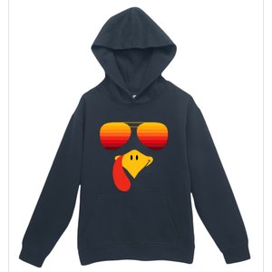 Funny Thanksgiving Turkey Face With Sunglasses Urban Pullover Hoodie