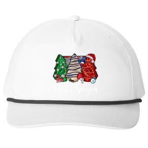 Funny Tis The Season Design Christmas Tree Cakes Hockey Meaningful Gift Snapback Five-Panel Rope Hat