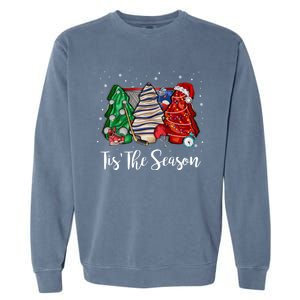 Funny Tis The Season Design Christmas Tree Cakes Hockey Meaningful Gift Garment-Dyed Sweatshirt