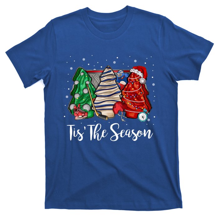 Funny Tis The Season Design Christmas Tree Cakes Hockey Meaningful Gift T-Shirt