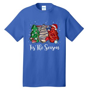 Funny Tis The Season Design Christmas Tree Cakes Hockey Meaningful Gift Tall T-Shirt