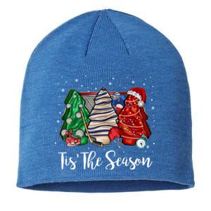 Funny Tis The Season Design Christmas Tree Cakes Hockey Meaningful Gift Sustainable Beanie