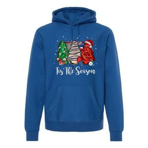 Funny Tis The Season Design Christmas Tree Cakes Hockey Meaningful Gift Premium Hoodie