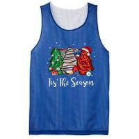 Funny Tis The Season Design Christmas Tree Cakes Hockey Meaningful Gift Mesh Reversible Basketball Jersey Tank