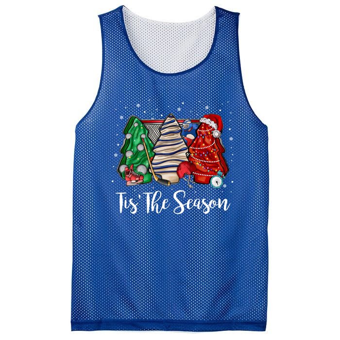 Funny Tis The Season Design Christmas Tree Cakes Hockey Meaningful Gift Mesh Reversible Basketball Jersey Tank