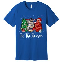 Funny Tis The Season Design Christmas Tree Cakes Hockey Meaningful Gift Premium T-Shirt