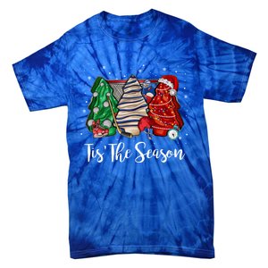 Funny Tis The Season Design Christmas Tree Cakes Hockey Meaningful Gift Tie-Dye T-Shirt