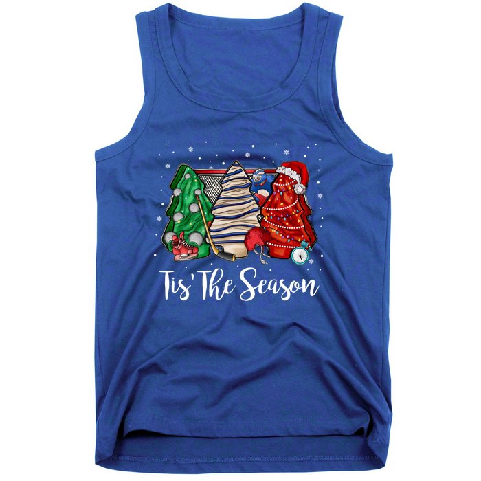 Funny Tis The Season Design Christmas Tree Cakes Hockey Meaningful Gift Tank Top