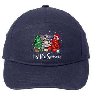 Funny Tis The Season Design Christmas Tree Cakes Hockey Meaningful Gift 7-Panel Snapback Hat