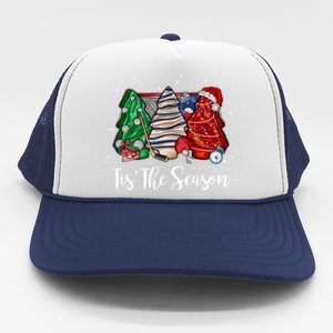 Funny Tis The Season Design Christmas Tree Cakes Hockey Meaningful Gift Trucker Hat