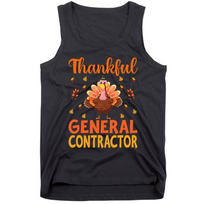 Funny Thanksgiving Turkey Thankful General Contractor Gifts Tank Top