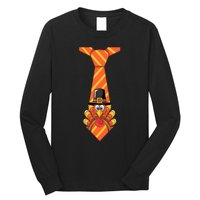 Funny Thanksgiving Turkey Tie Design Long Sleeve Shirt