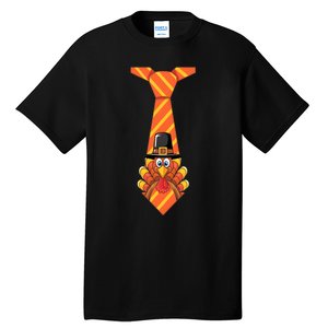 Funny Thanksgiving Turkey Tie Design Tall T-Shirt