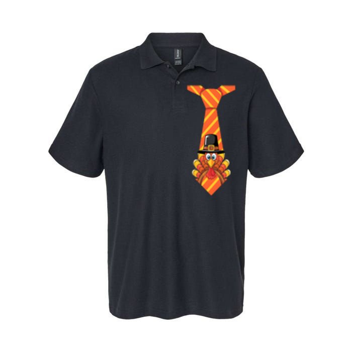 Funny Thanksgiving Turkey Tie Design Softstyle Adult Sport Polo