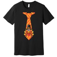 Funny Thanksgiving Turkey Tie Design Premium T-Shirt