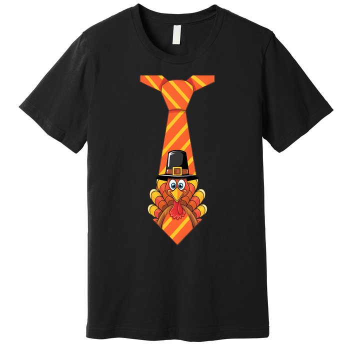 Funny Thanksgiving Turkey Tie Design Premium T-Shirt