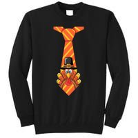 Funny Thanksgiving Turkey Tie Design Tall Sweatshirt