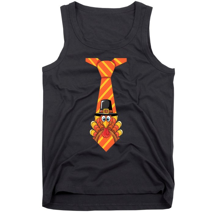 Funny Thanksgiving Turkey Tie Design Tank Top