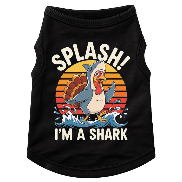 Funny Thanksgiving Turkey Shark Costume Family Holiday Gifts Doggie Tank