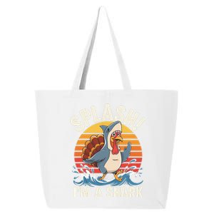 Funny Thanksgiving Turkey Shark Costume Family Holiday Gifts 25L Jumbo Tote