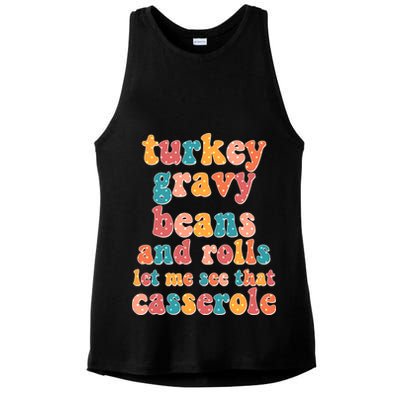 Funny Thanksgiving Turkey Gravy Beans And Rolls Ladies PosiCharge Tri-Blend Wicking Tank