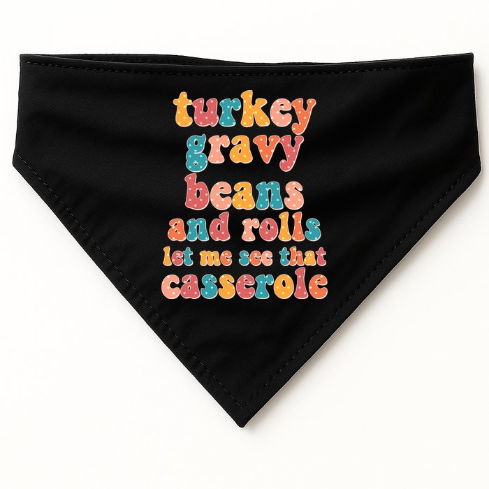 Funny Thanksgiving Turkey Gravy Beans And Rolls USA-Made Doggie Bandana