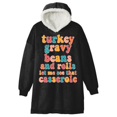 Funny Thanksgiving Turkey Gravy Beans And Rolls Hooded Wearable Blanket