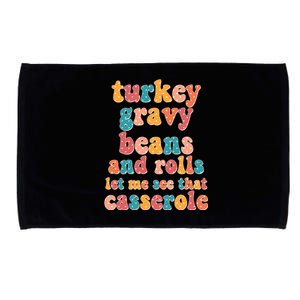 Funny Thanksgiving Turkey Gravy Beans And Rolls Microfiber Hand Towel