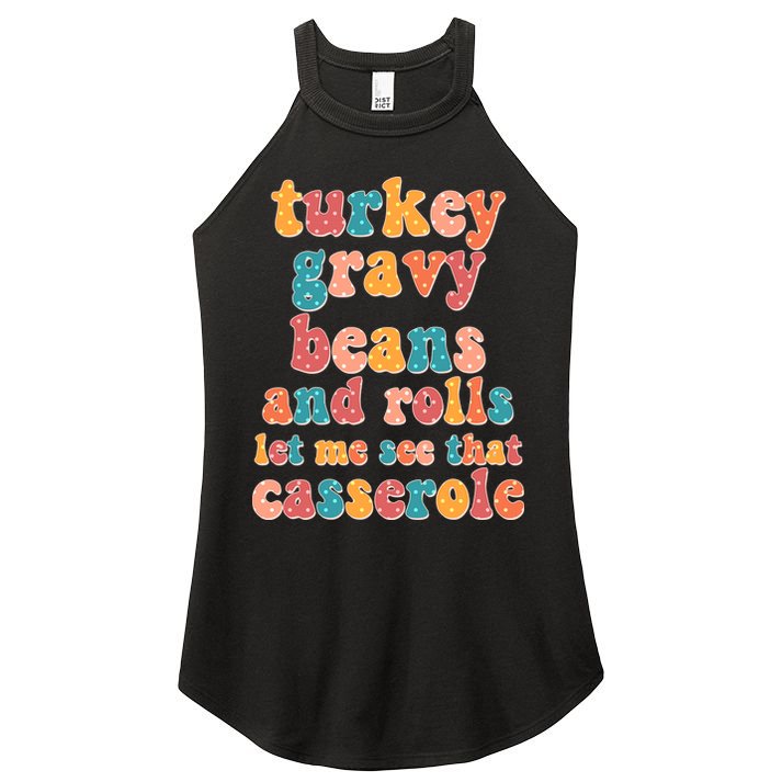 Funny Thanksgiving Turkey Gravy Beans And Rolls Women's Perfect Tri Rocker Tank