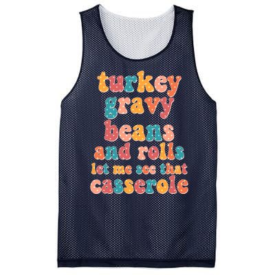 Funny Thanksgiving Turkey Gravy Beans And Rolls Mesh Reversible Basketball Jersey Tank