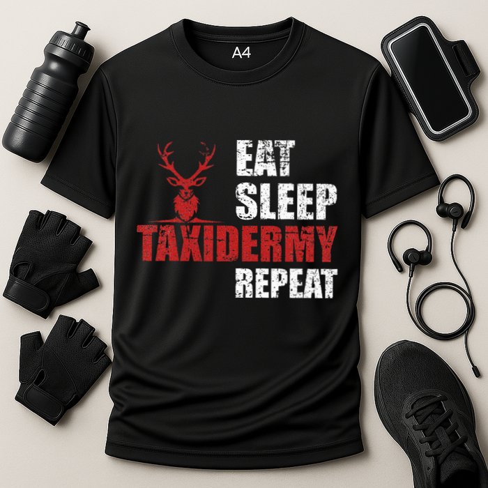 Funny Taxidermist T Eat Sleep Taxidermy Repeat Gift Cooling Performance Crew T-Shirt