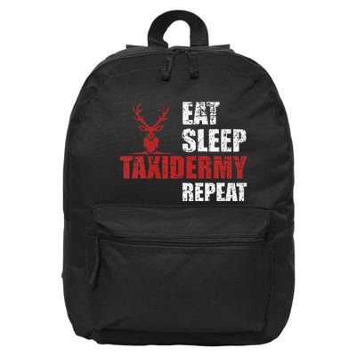 Funny Taxidermist T Eat Sleep Taxidermy Repeat Gift 16 in Basic Backpack