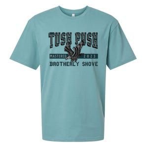 Funny The Tush Push Eagles Brotherly Shove Sueded Cloud Jersey T-Shirt