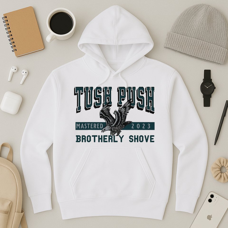 Funny The Tush Push Eagles Brotherly Shove Hoodie