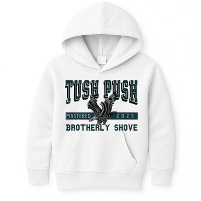 Funny The Tush Push Eagles Brotherly Shove Kids Hoodie