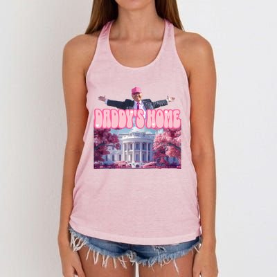 Funny Trump Take America Back DaddyS Home Trump Pink 2024 Gift Women's Knotted Racerback Tank