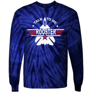 Funny Talk To Me Rooster Funny 80s Talk To Me Rooster Tie-Dye Long Sleeve Shirt