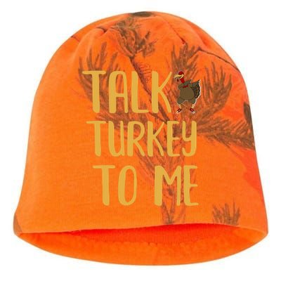 Funny Thanksgiving Talk Turkey To Me Gift Kati - Camo Knit Beanie