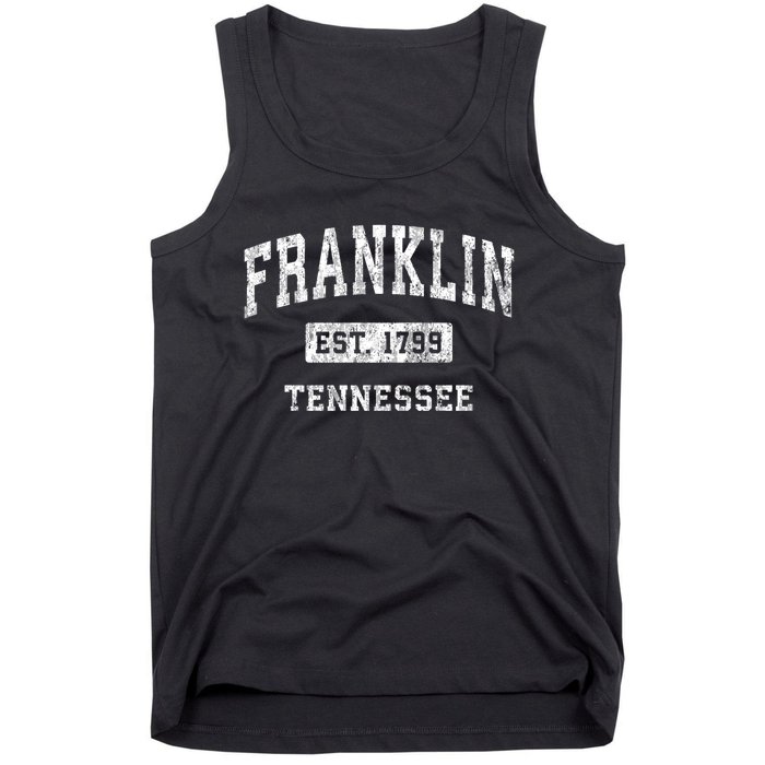 Franklin Tennessee Tn Vintage Established Sports Tank Top