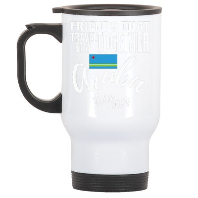 Friends That Travel Together Aruba Trip Caribbean 2024 Group  Stainless Steel Travel Mug