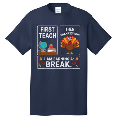 First Teach Then Thanksgiving IM Earning A Break Tall T-Shirt