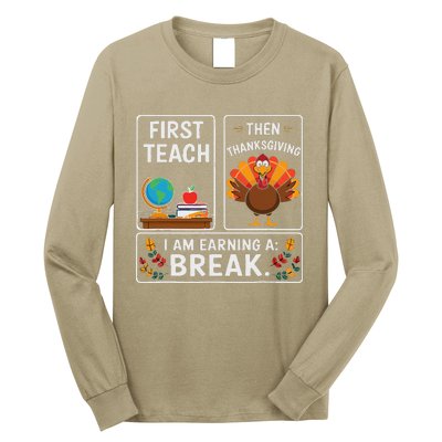 First Teach Then Thanksgiving IM Earning A Break Long Sleeve Shirt