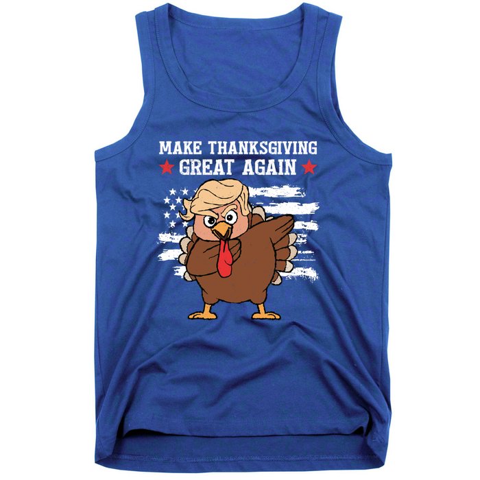 Funny Trump Turkey Make Thanksgiving Great Again Trump 2024 Cool Gift Tank Top